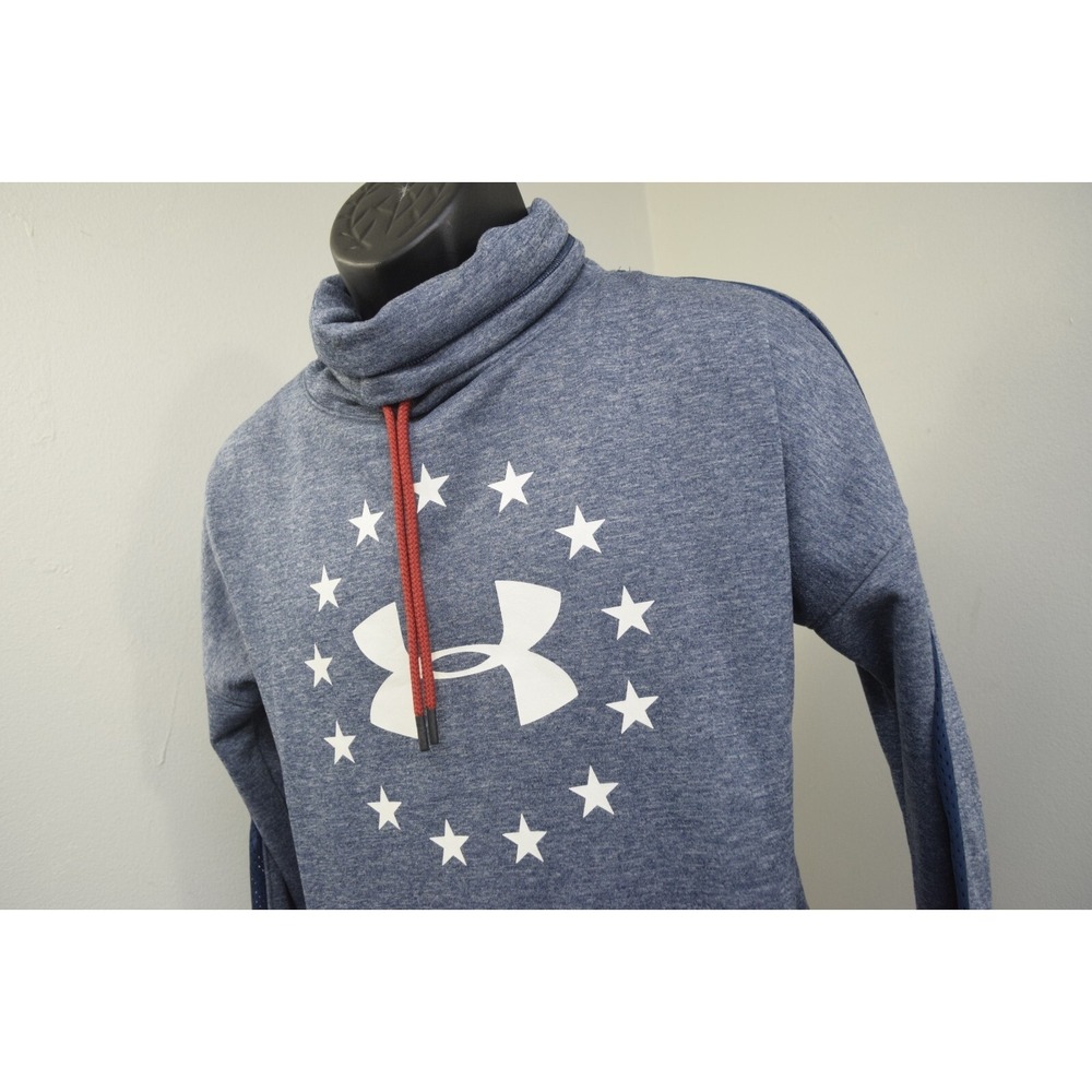 Under Armour Turtleneck Sweatshirt Blue Loose Long Sleeve Womens Size Large